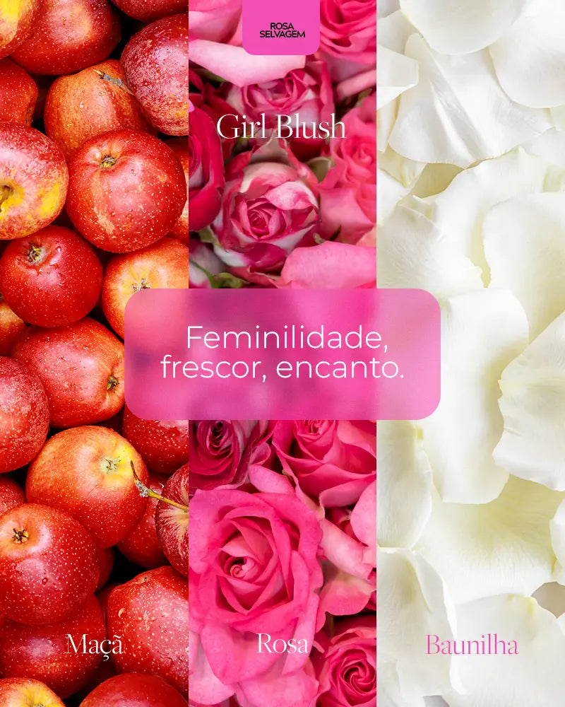 Notas olfativas do Body Splash Girl Blush 200ml da Rosa Selvagem