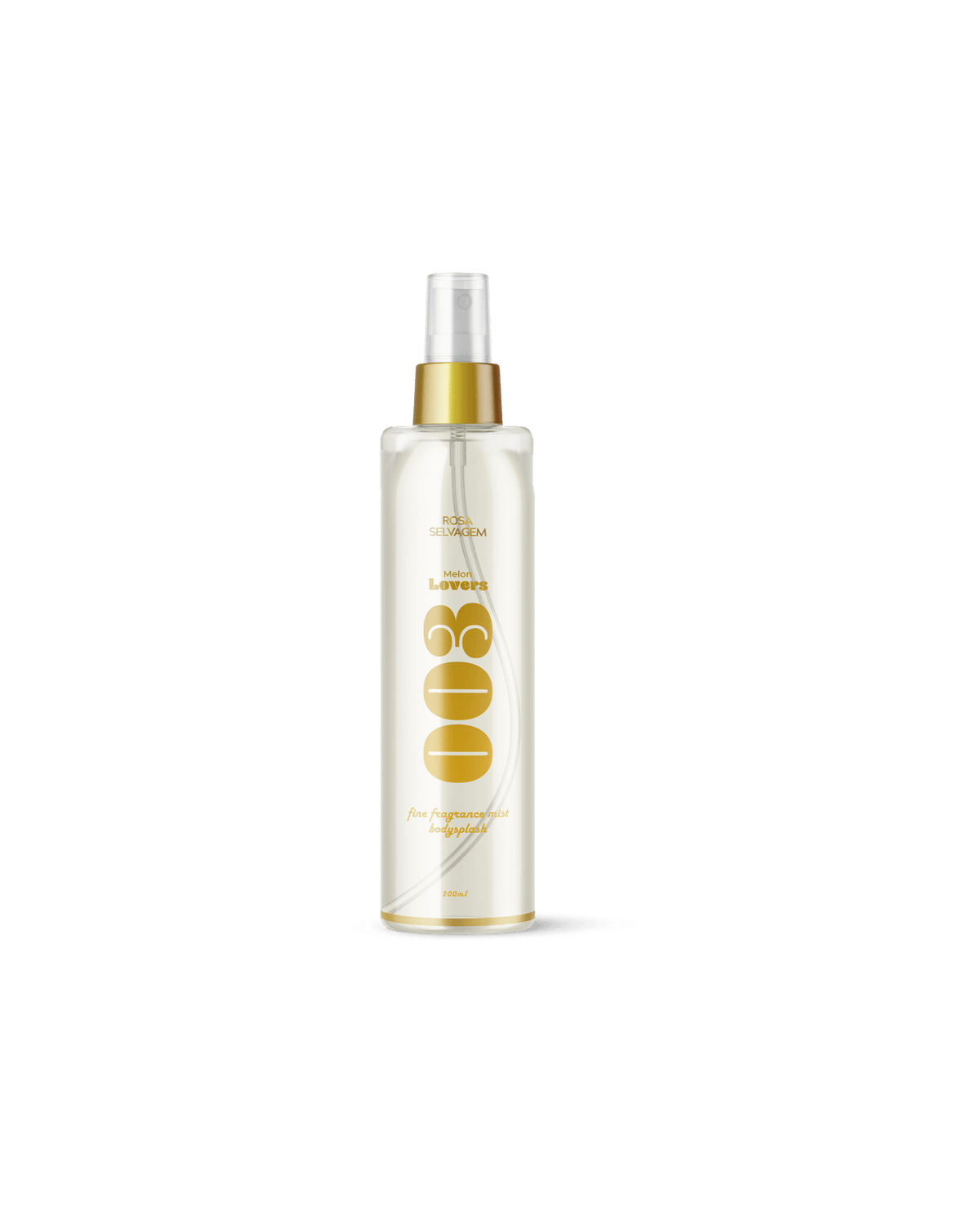 Frasco do Body Splash Rosa Lovers 200ml na fragrância 003 Melão