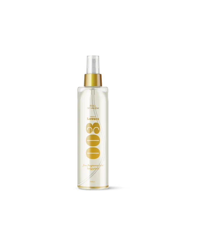 Frasco do Body Splash Rosa Lovers 200ml na fragrância 003 Melão
