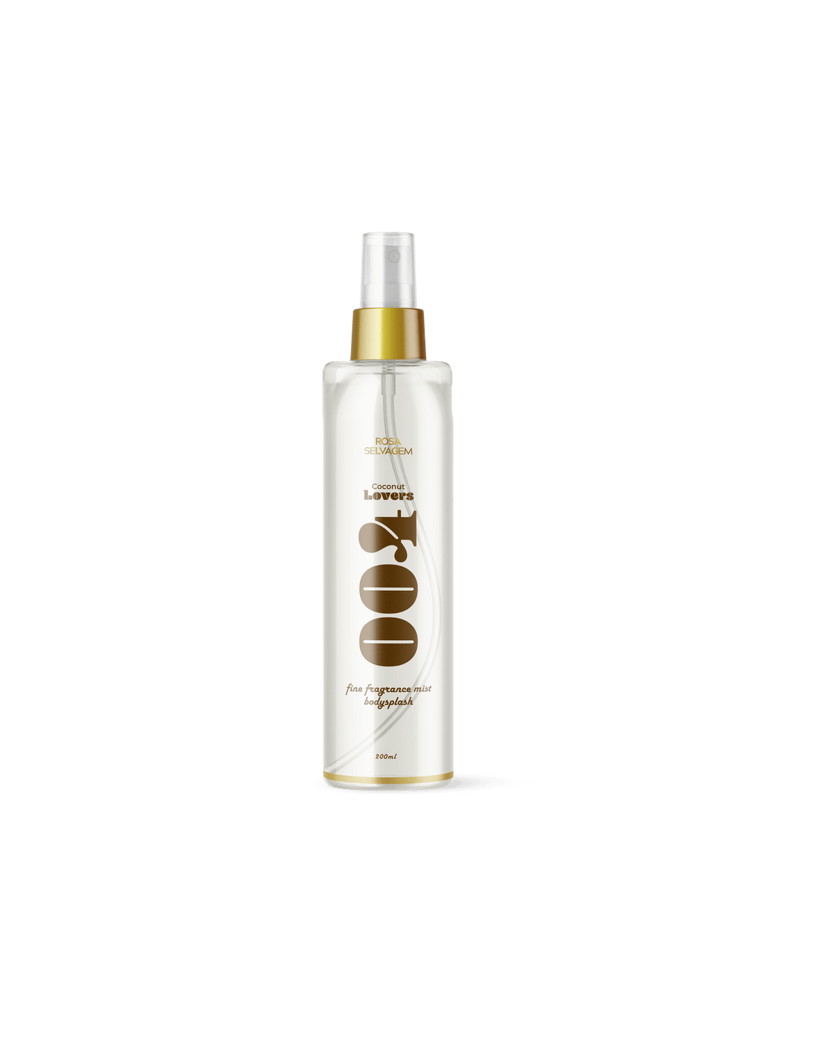 Frasco do Body Splash Rosa Lovers 200ml na fragrância 004 Coco