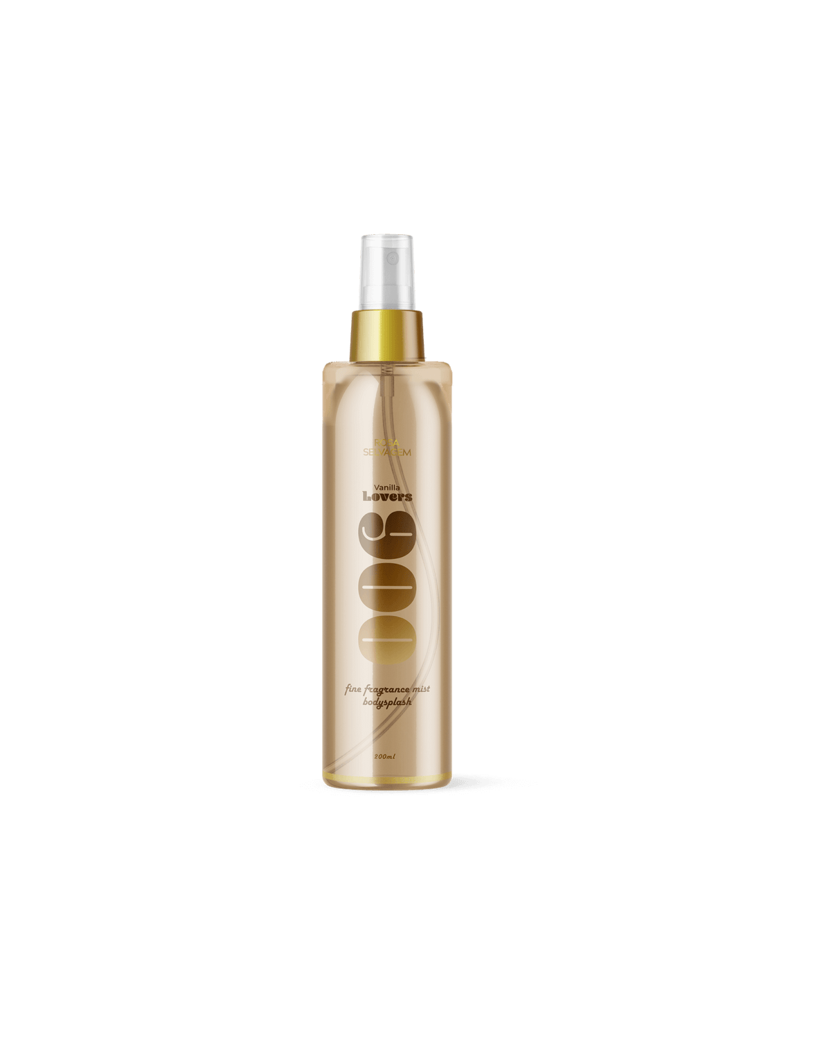 Frasco do Body Splash Rosa Lovers 200ml na fragrância 006 Baunilha
