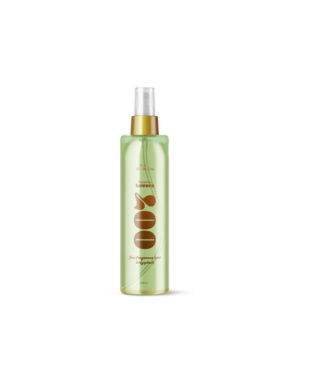 Frasco do Body Splash Rosa Lovers 200ml na fragrância 007 Pistache