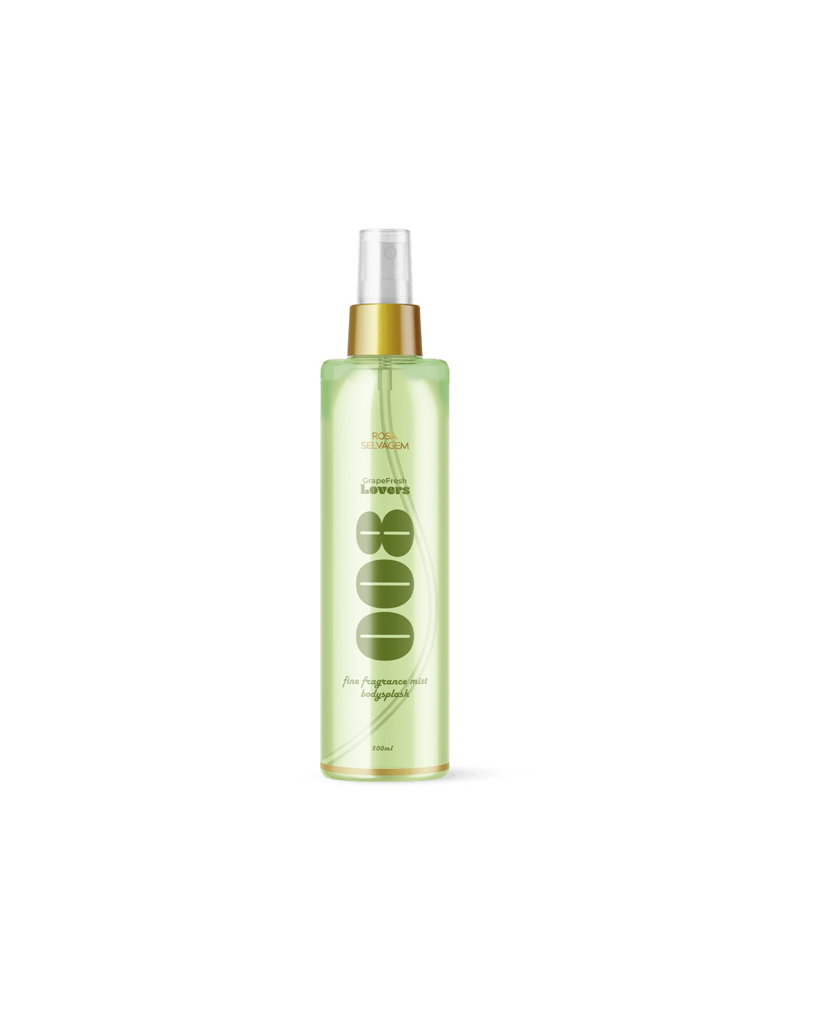 Frasco do Body Splash Rosa Lovers 200ml na fragrância 008 Uva