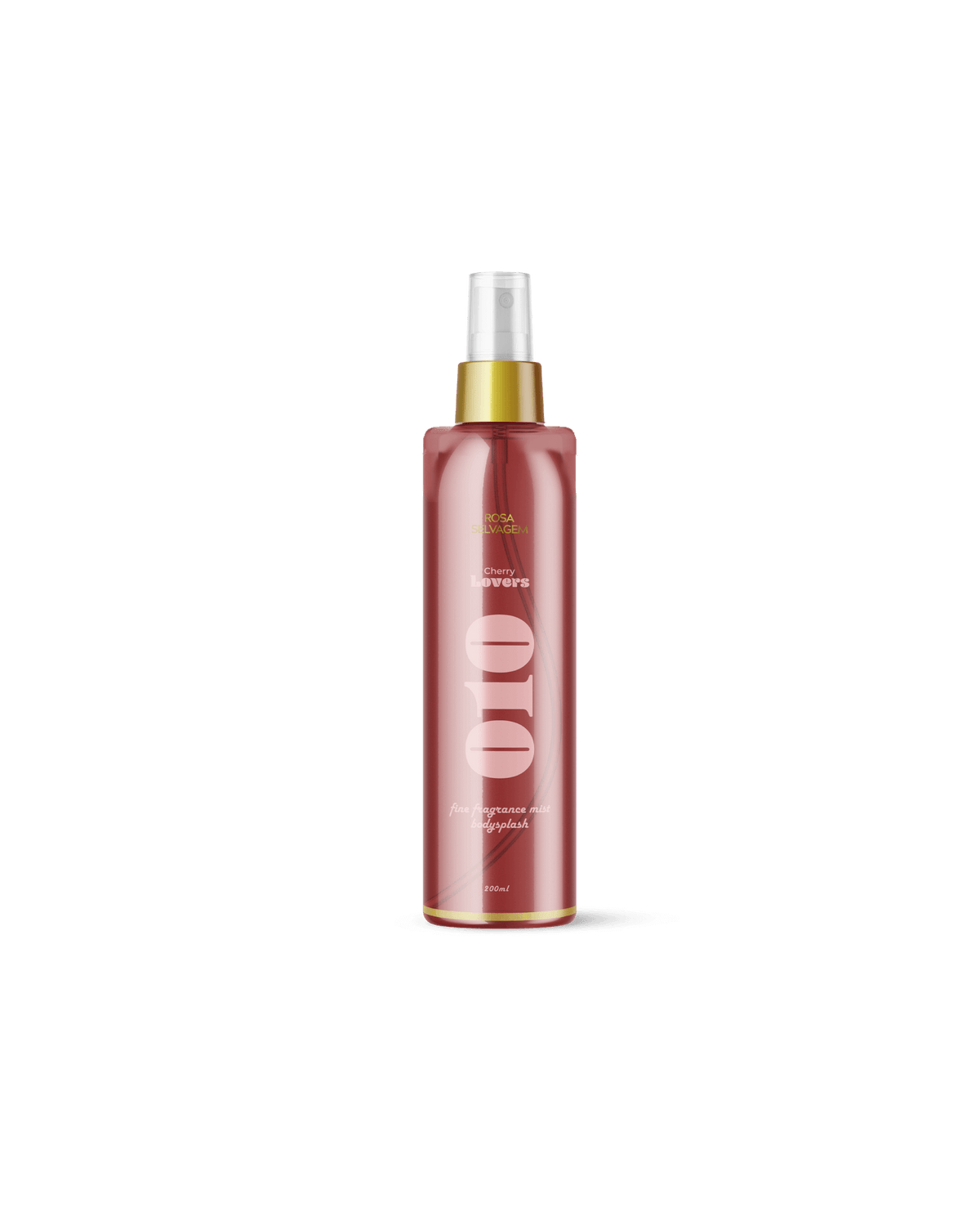 Frasco do Body Splash Rosa Lovers 200ml na fragrância 010 Cereja